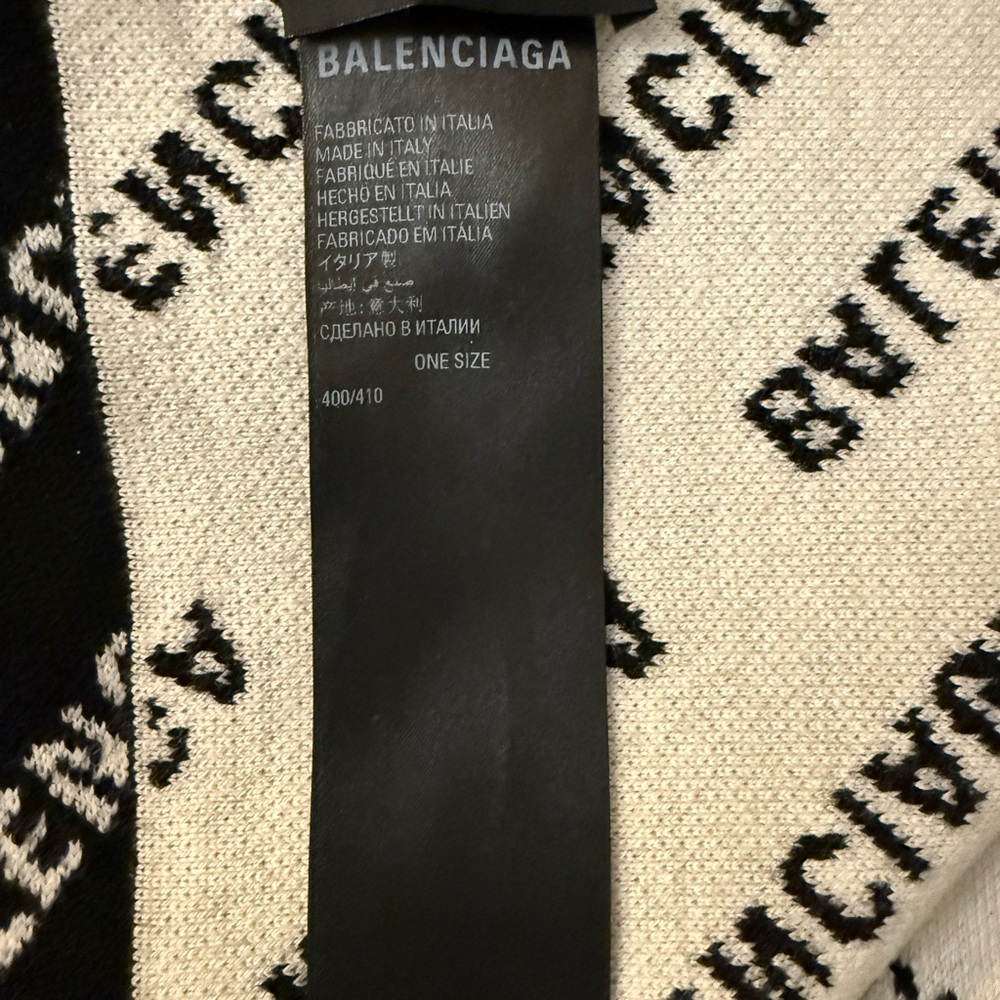 Balenciaga Black and Cream Scarf